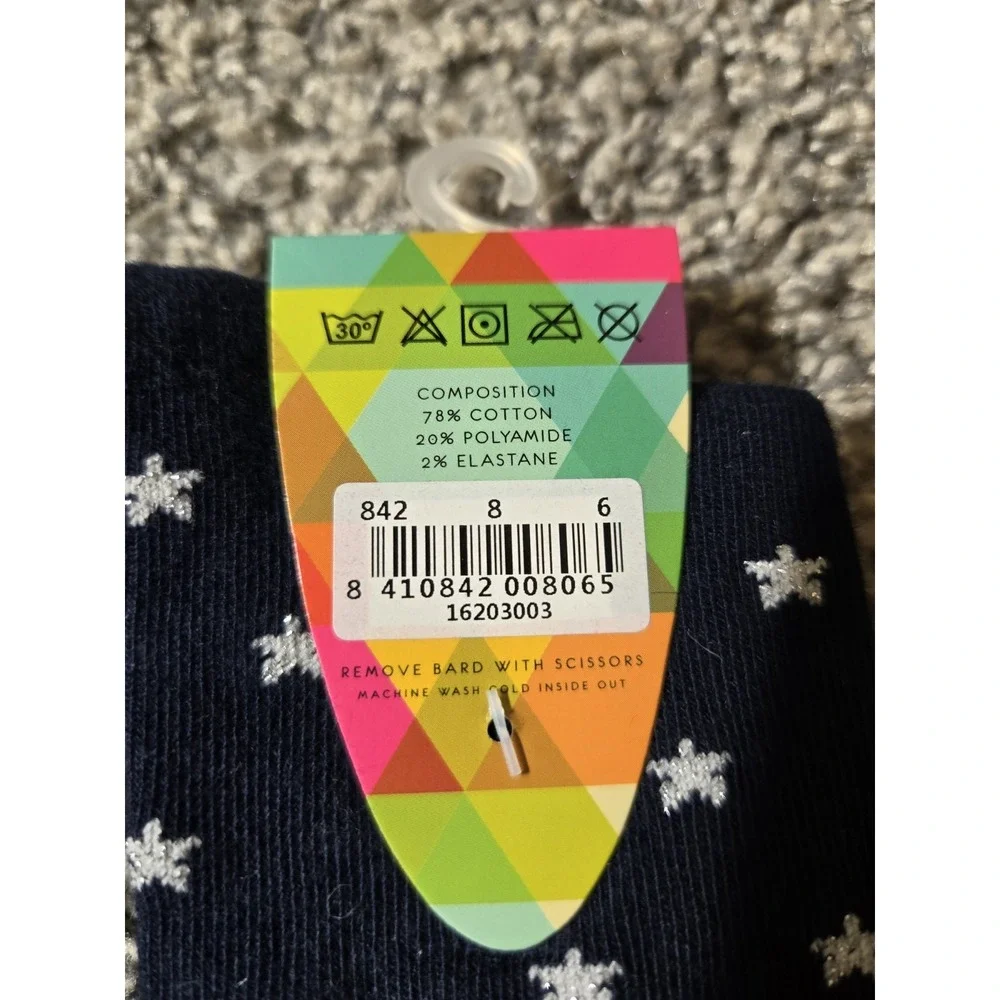 STOCKING STUFFER Zubii Girls Sz 11 - 13‎ Designer 4 Pair Socks Navy White Stars